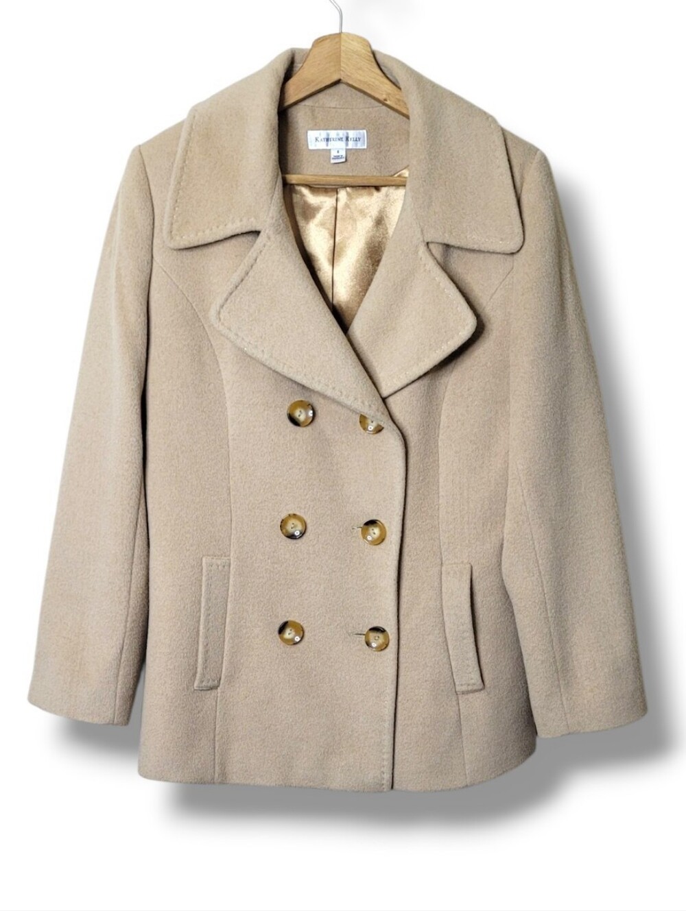 Katherine Kelly Camel Hair Pea Coat • Size 6